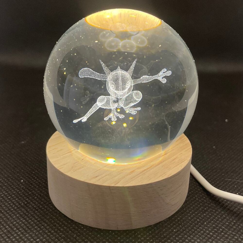 Greninja ~ Pokemon 3D Crystal Pokeball with USB Powered LED Light Base